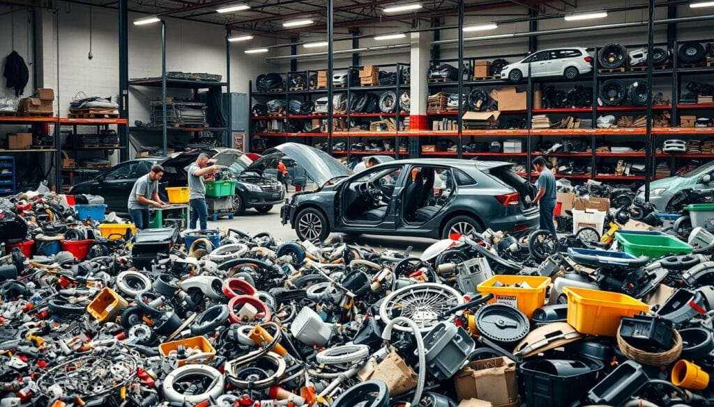 sorting recyclable car parts