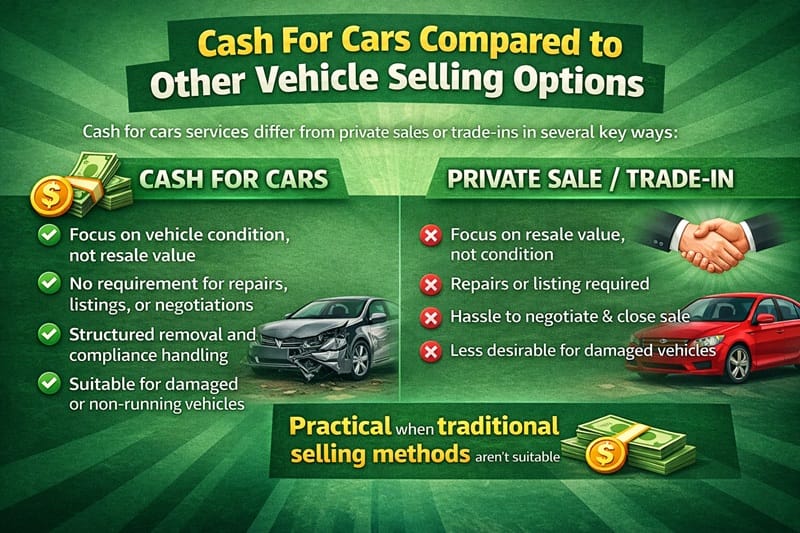 Cash For Cars Compared to Other Vehicle Selling Options 