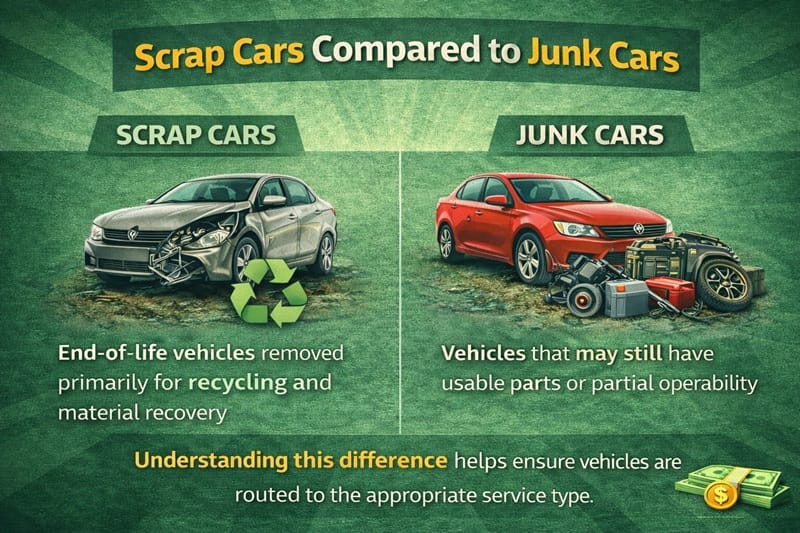 Scrap Cars Compared to Junk Cars