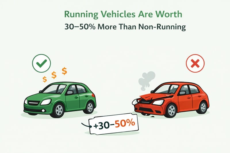 Running Vehicles Are Worth 30–50% More Than Non-Running