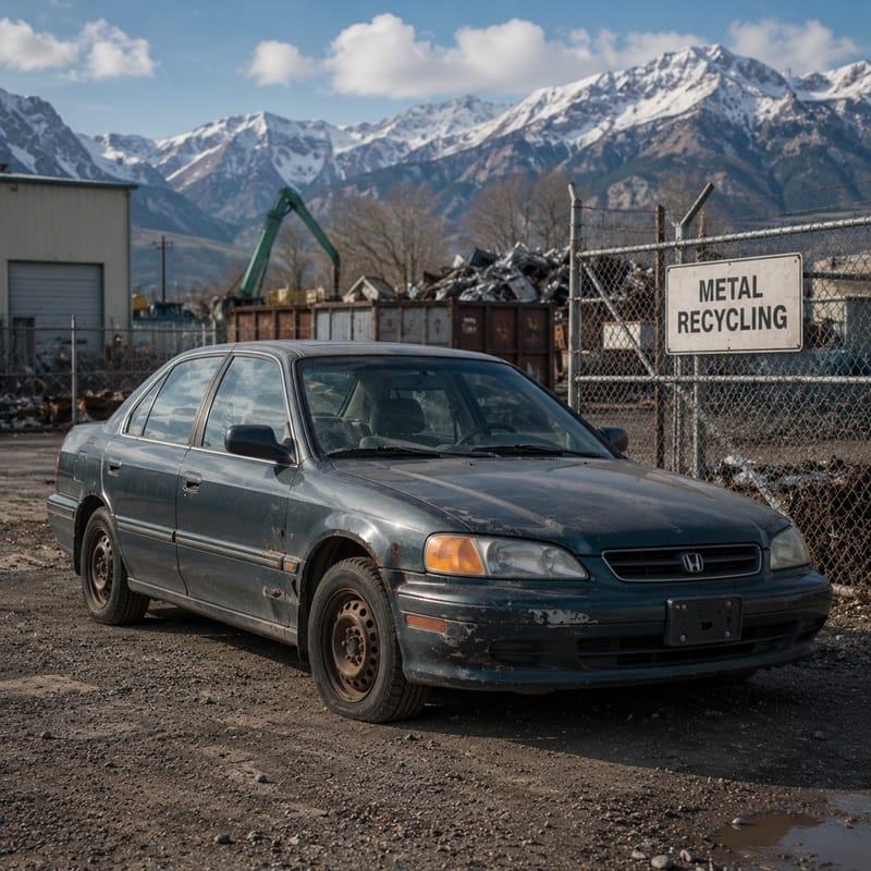 Unwanted vehicle ready for scrap car removal in Alberta