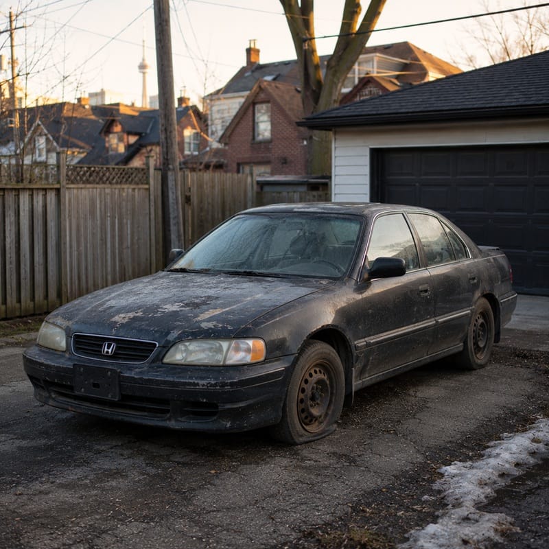 Unwanted vehicle ready for scrap car removal in Burnaby British Columbia